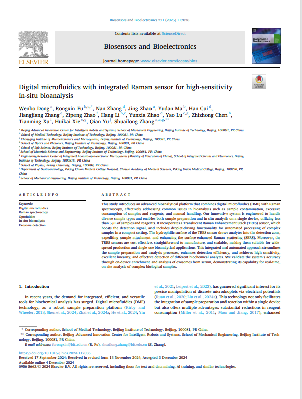Digital Microfluidics with Integrated Raman Sensor for High-Sensitivity In-Situ Bioanalysis